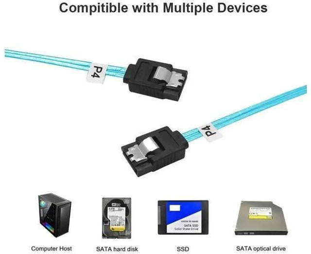 Alt view image 12 of 12 - Aomoproing 5Pack SATA III Cable:8 inch Short-SATA Cable Thin 0.2M, Straight Flexible 6Gb Data with Locking Latch for Hard Drive,SDD, HDD (0.6FT)