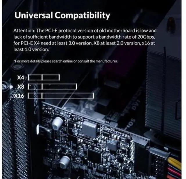 Alt view image 14 of 14 - Type-C USB-C PCI-Express to USB 3.2 20Gbps PCI-E Express Expansion Card Adapter with ASM3242 Chipset for Windows 8/10/Linux
