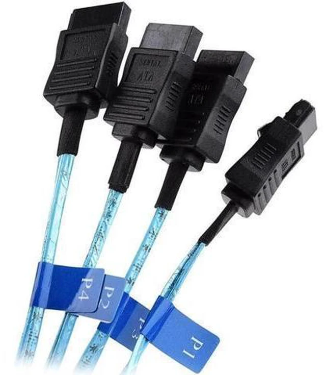 Alt view image 10 of 14 - Aomoproing Internal Mini SAS to SATA Reverse Breakout Cable (SFF-8087 to SATA) 1.6 Feet