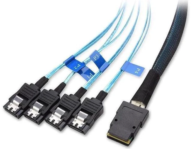 Alt view image 8 of 14 - Aomoproing Internal Mini SAS to SATA Reverse Breakout Cable (SFF-8087 to SATA) 1.6 Feet