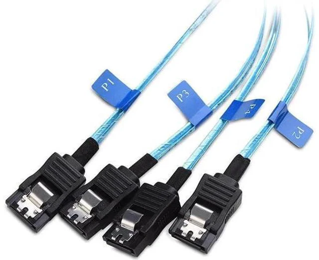 Alt view image 9 of 14 - Aomoproing Internal Mini SAS to SATA Reverse Breakout Cable (SFF-8087 to SATA) 1.6 Feet
