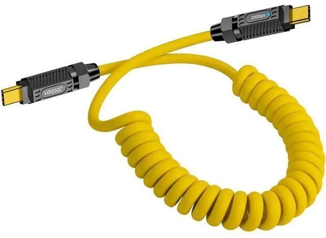 Alt view image 7 of 12 - Aomoproing Coiled USB C to USB C Cable 140W, 20Gbps Spring Coiled USB Type C Charger Cable, 8K@60Hz Video Transfer Type C Fast Charging Cord for iPhone,MacBook,Max Stretched 5ft