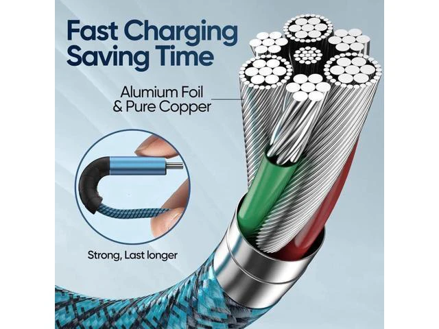 Alt view image 9 of 14 - USB C Cable 10FT 5-Pack Type C Charging Cable, USB A to USB C Charging Nylon Braided Charge Cord for Samsung Galaxy S20 S10 S9, A11 A20, Note 10 9 8, USB Type C Charger