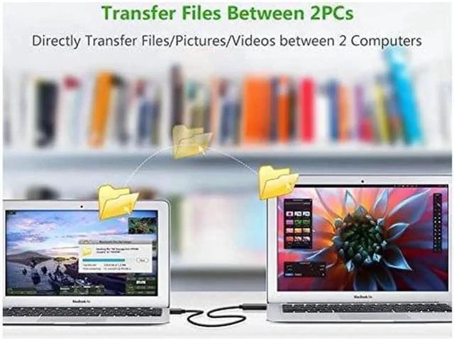 Alt view image 7 of 8 - Aomoproing UGREEN USB Data Transfer Cable USB 2.0 Transfer Data Easy Link Cable for Windows Mac Data transferring from PC to PC Black 2m