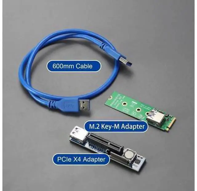 Alt view image 11 of 14 - Aomoproing UEX108 600mm M.2 to PCIe X4 Riser Cable (PCIe 3.0 X1 Speed),for PCIe WiFi Card, M.2 PCIe Card, USB PCIe Card, Sound Card, etc
