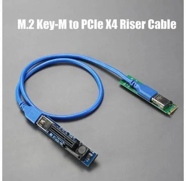 Alt view image 13 of 14 - Aomoproing UEX108 600mm M.2 to PCIe X4 Riser Cable (PCIe 3.0 X1 Speed),for PCIe WiFi Card, M.2 PCIe Card, USB PCIe Card, Sound Card, etc