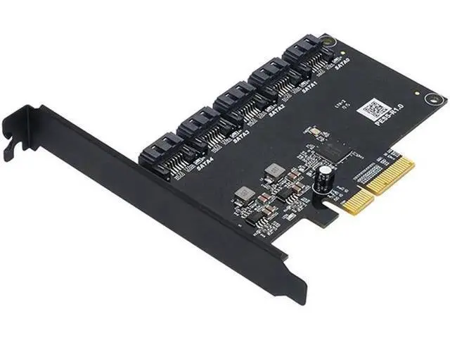Alt view image 7 of 12 - PCI-E to 5-Port SATA3.0 Expansion Card PCI-E X4 Slot Support 6Gbps PCI-E to SATA Adapter
