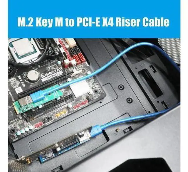 Alt view image 14 of 14 - Aomoproing UEX108 600mm M.2 to PCIe X4 Riser Cable (PCIe 3.0 X1 Speed),for PCIe WiFi Card, M.2 PCIe Card, USB PCIe Card, Sound Card, etc