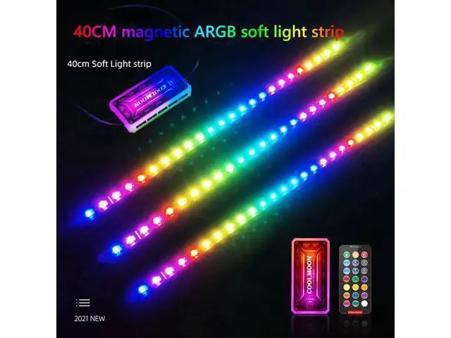 Alt view image 9 of 14 - 5V ARGB Chassis Light Strip Small 4Pin PC Case LED Light Bar SATA 3PIN Desktop Computer RGB Lamp Decoration