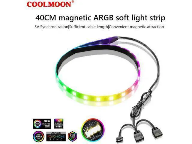 Alt view image 11 of 14 - 5V ARGB Chassis Light Strip Small 4Pin PC Case LED Light Bar SATA 3PIN Desktop Computer RGB Lamp Decoration