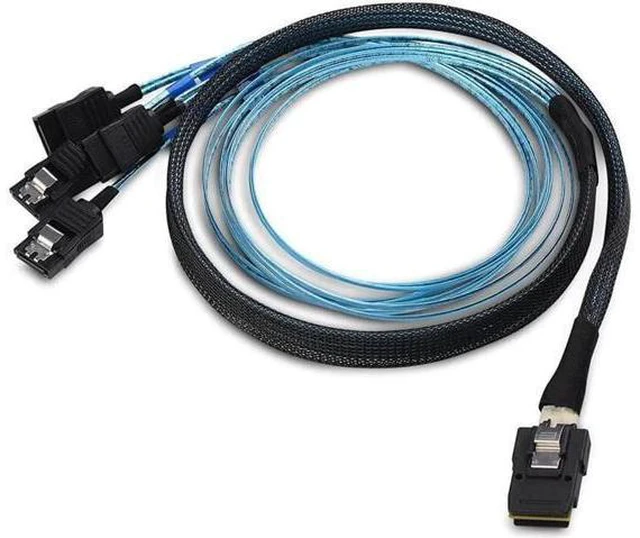 Alt view image 14 of 14 - Aomoproing Internal Mini SAS to SATA Reverse Breakout Cable (SFF-8087 to SATA) 1.6 Feet