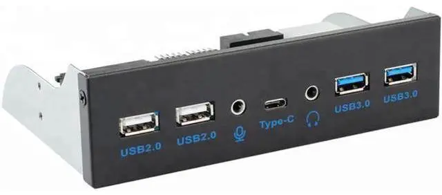 Alt view image 8 of 14 - 5.25 Inch USB 3.0 2.0 USB Type C HD Audio Port Front Panel Aluminum USB Type-C