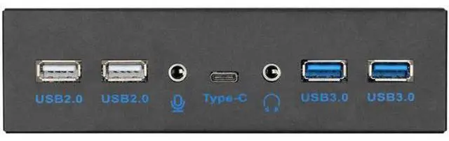 Alt view image 9 of 14 - 5.25 Inch USB 3.0 2.0 USB Type C HD Audio Port Front Panel Aluminum USB Type-C