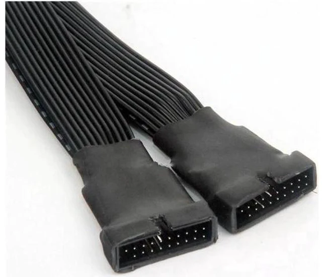 Alt view image 5 of 6 - Aomoproing USB 3.0 19Pin/20Pin female to male Y Splitter motherboard extension Flat cable