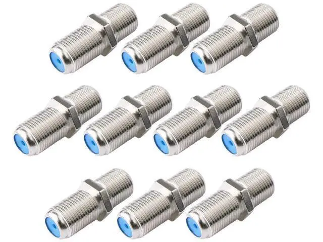 Alt view image 7 of 12 - Aomoproing F81 Coaxial Cable Connector 3GHz F-Type RG6 Cable Extension Adapter (Pack of 10, Silver)