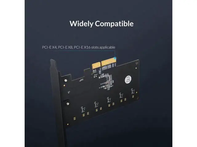 Alt view image 12 of 12 - PCI-E to 5-Port SATA3.0 Expansion Card PCI-E X4 Slot Support 6Gbps PCI-E to SATA Adapter