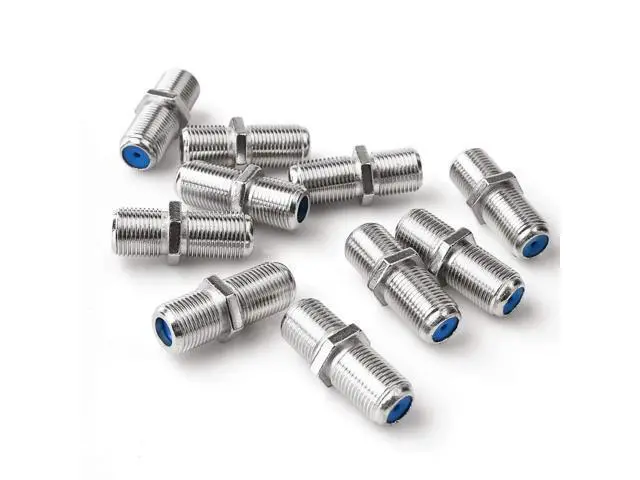 Alt view image 12 of 12 - Aomoproing F81 Coaxial Cable Connector 3GHz F-Type RG6 Cable Extension Adapter (Pack of 10, Silver)