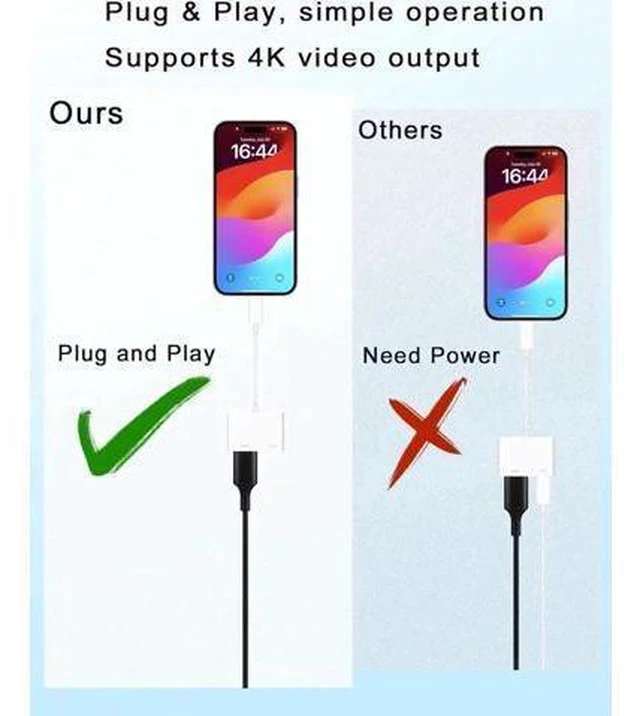 Alt view image 8 of 14 - USB C to HDMI Adapter for iPhone 16 15 to TV 4K Sync Screen Connector Cable Type C Digital AV Adapter for TV/Projector/Monitor No Power Needed