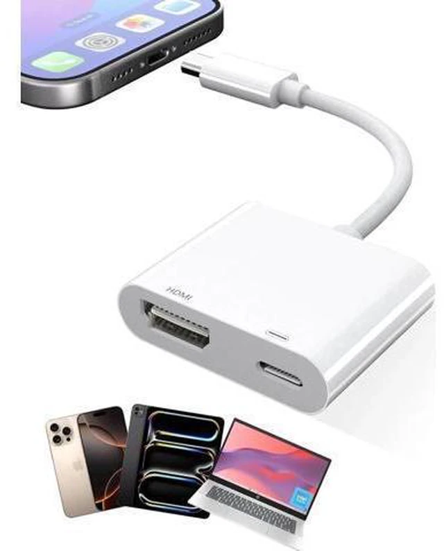 Alt view image 9 of 14 - USB C to HDMI Adapter for iPhone 16 15 to TV 4K Sync Screen Connector Cable Type C Digital AV Adapter for TV/Projector/Monitor No Power Needed