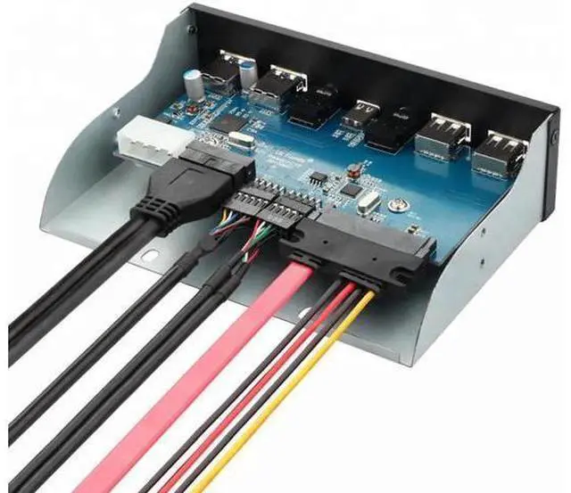 Alt view image 12 of 14 - 5.25 Inch USB 3.0 2.0 USB Type C HD Audio Port Front Panel Aluminum USB Type-C