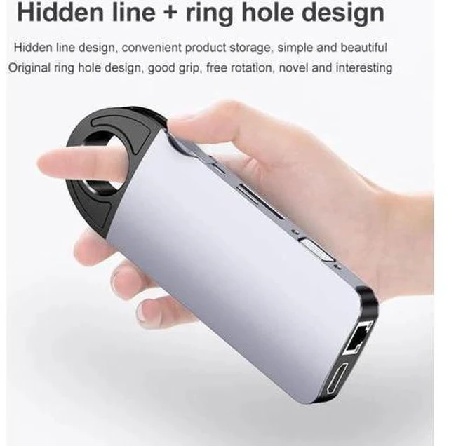 Alt view image 12 of 14 - 10 in 1 USB HUB USB-C To HDMI/VGA/RJ45 Adapter Type-c USB 3.0 Hub PC Mobile Phone Docking Station