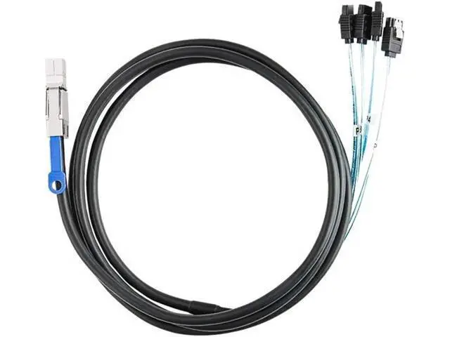 Alt view image 9 of 14 - Mini SAS HD SFF 8644 To SATA Cable 180 degree 4 port 7Pin, Mini SAS HD SFF-8644 to 4 SATA 7pin 12GB for Hard Disk Data Server