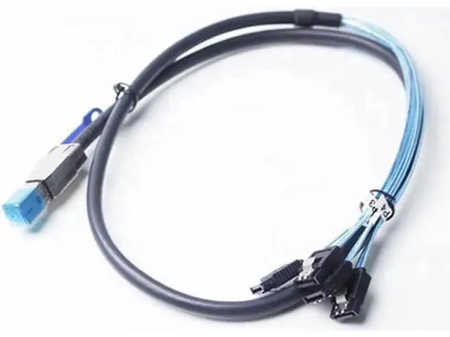 Alt view image 10 of 14 - Mini SAS HD SFF 8644 To SATA Cable 180 degree 4 port 7Pin, Mini SAS HD SFF-8644 to 4 SATA 7pin 12GB for Hard Disk Data Server