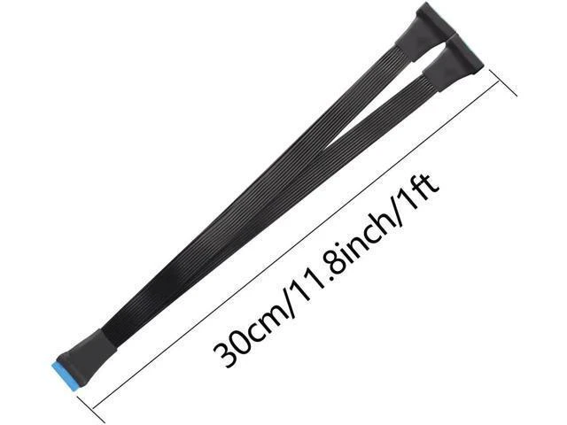 Alt view image 8 of 12 - Aomoproing USB 3.0 Header Extension Cable 1Ft 19/20 Pin 1 to 2 Y Splitter Internal Extension Adapter DIY(30cm 11.8 inch)