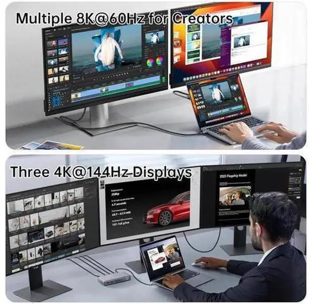 Alt view image 10 of 14 - high speed usb c cable Compatible with Thunderbolt 5,Thunderbolt 4/3,80 Gbps Data Transfer,USB 5 Cable 3.3ft, Supports 16K/Dual8K usbc video cable, 240W/100W Charging usb-c usb-c monitor cable