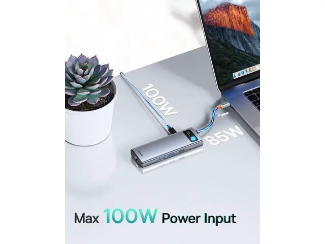 Alt view image 10 of 10 - Baseus 9 in 1 Laptop Docking Station and Baseus USB Type C Cable for Car, Retractable Cable(3FT) Curly USB A to USB-C Fast Charger Cord