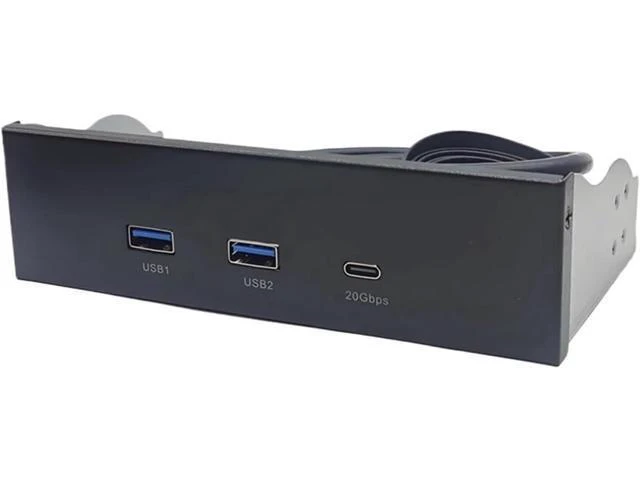 Alt view image 4 of 6 - USB Front Panel for PC 2 Port USB 3.2 GEN1 5Gbps + 1 Port Type-C 10Gbps/20Gbps Hub for Desktop 5.25Inch Floppy Drive Bay