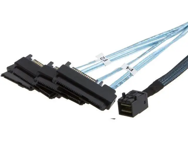 Alt view image 5 of 8 - 1M/3.3FT Internal Mini SAS HD Breakout Cable, SFF-8643 Host to Four SFF-8482 29Pin Target with SAS 15Pin Power Port Server Storage Cable
