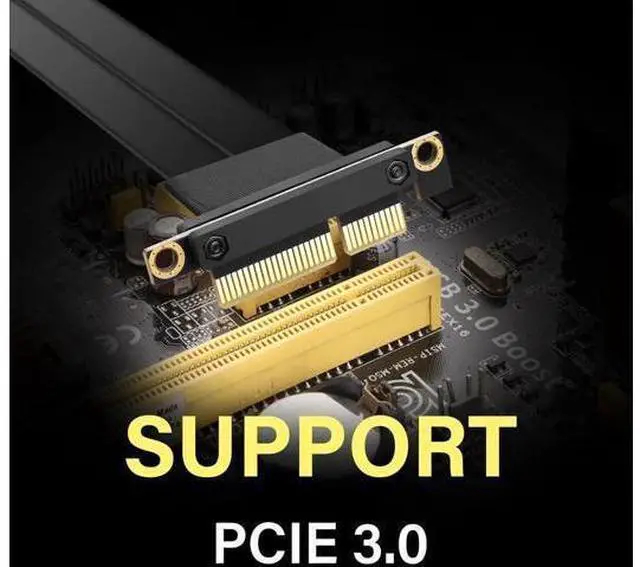 Alt view image 13 of 14 - PCIe 3.0 X4 Extension Cable 90 Degree PCI-E 4X Male to Female Riser Cable 20CM (90 Degree)
