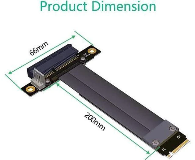 Alt view image 10 of 14 - Riser PCIe x4 3.0 PCI-E 4x To M.2 NGFF NVMe M Key 2280 Riser Card Gen3.0 Cable Extender M2 PCI Express Extension Cable 32G/bps