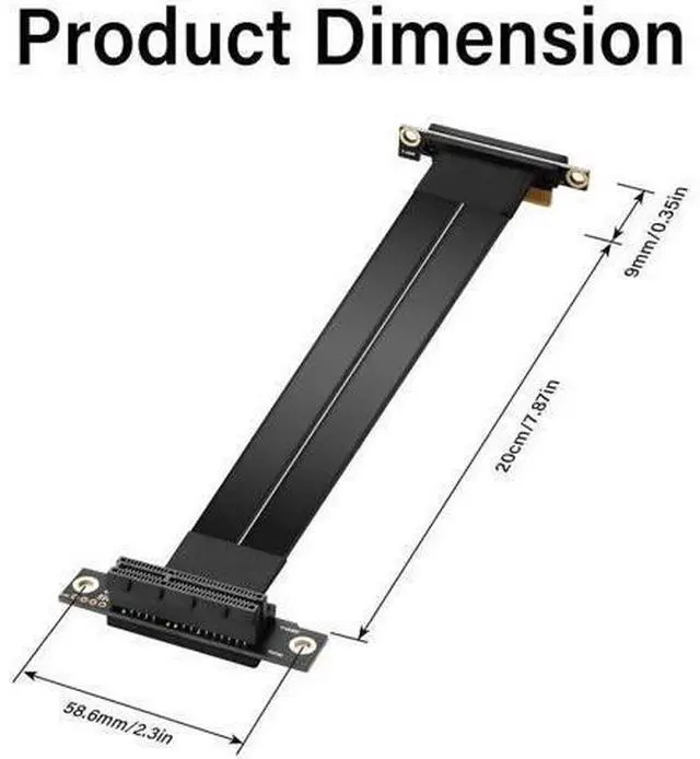 Alt view image 12 of 14 - PCIe 3.0 X4 Extension Cable 90 Degree PCI-E 4X Male to Female Riser Cable 20CM (90 Degree)