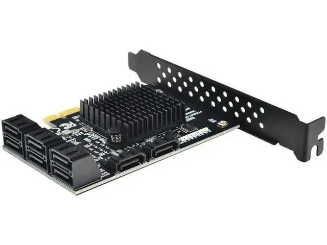 Alt view image 9 of 14 - 8 Ports SATA 3.0 to PCIe Expansion Card PCI Express 8 SATA Adapter 8 Port SATA 3 Converter with Heat Sink 88SE9215 Chip for HDD