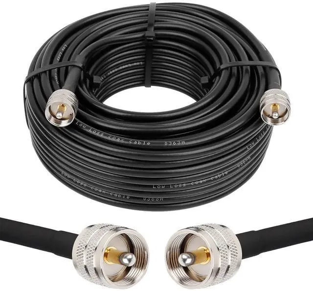 Alt view image 2 of 2 - RG8x Coaxial Cable 100ft,CB Coax Cable 50 Ohm,UHF PL259 Male to Male Low Loss CB Antenna Extension for HAM Radio,VHF Radio,SWR Meter,Dummy Load,Antenna Analyzer