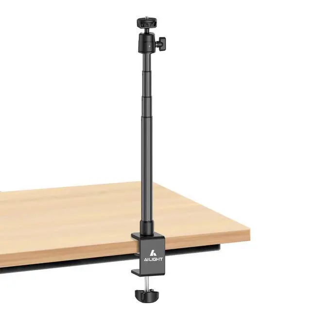 Alt view image 7 of 12 - Adjustable Desk Camera Mount & Webcam Stand 10.8"-31.1" | 1/4" Screw, C-Clamp Base, Overhead Tripod, Compatible with DSLR Logitech Obsbot insta360 Anker and Others