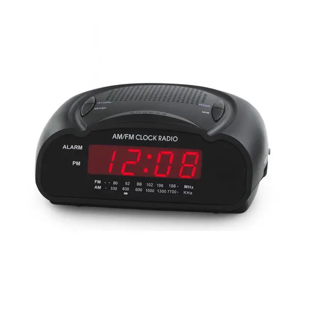 Alt view image 6 of 10 - Digital Alarm Clock | AM/FM Clock Radio with Red LED Display, Loud Alarm for Heavy Sleepers | Desk or Bedside Clock