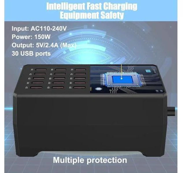 Alt view image 14 of 14 - USB Charger Station, 30-Port USB 150W/30A Multiple USB Charging Station, Multi Ports USB Charger Station for Smartphones, Tablets, and Other USB Devices