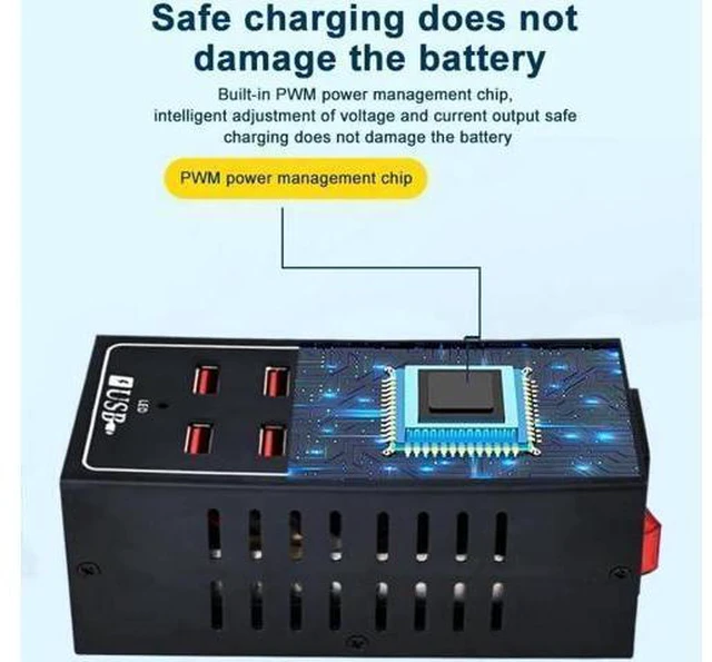 Alt view image 11 of 14 - 10-Port USB Charging Station, 10-in-1 Multi Port USB Charger for i-Ph-one13/14/15,60W Power Delivery Desktop Accessory with Intelligent Protection for Smartphones Tablet PC School Shopping Hotel Malls