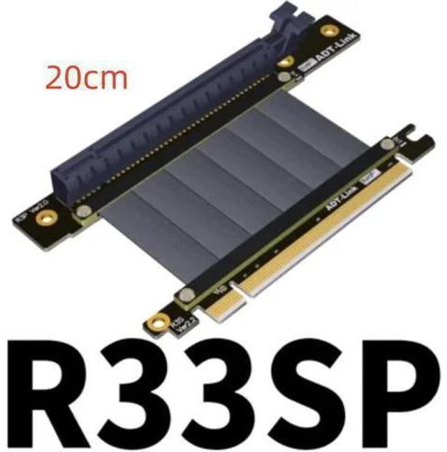 Alt view image 8 of 14 - PCI Express PCI-e3.0 16x Flexible Cable Card Extension Port Adapter Riser Card Graphics Cards Vertical Connector Cable L type