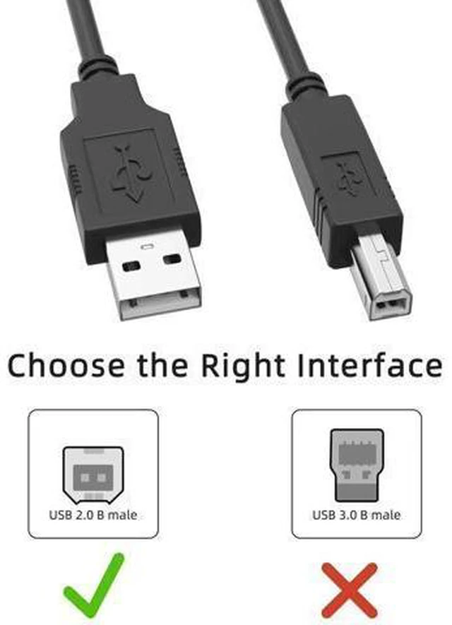 Alt view image 12 of 14 - Aomoproing USB 2.0 Printer Cable to Computer USB Printer Scanner Cable High Speed A Male to B Male Cord Compatible with HP, Epson, Lexmark, Xerox, Samsung (10M)