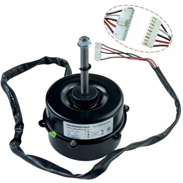 Alt view image 11 of 14 - YDK53-6FB(YDK53-6K-11) Air Conditioning Motor, 6P air Conditioning Outdoor Motor Cooling Motor YDK53-6FB(YDK53-6K-11) 5-Wire 220-240V 53W 0.74A 50Hz
