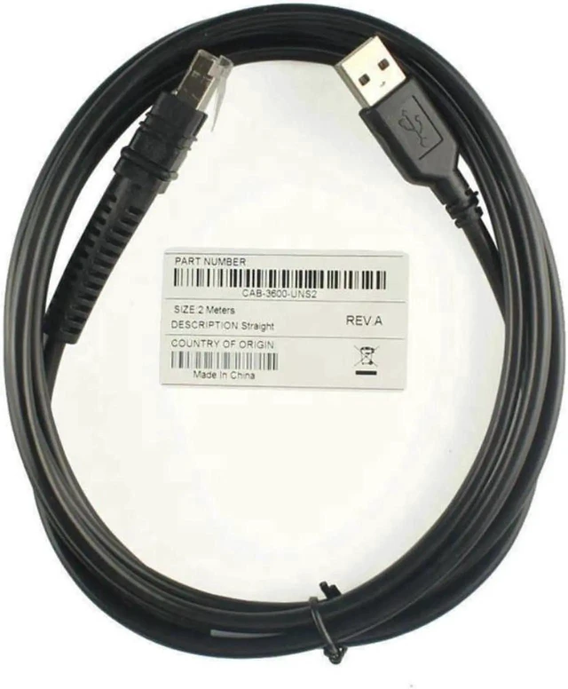 Alt view image 5 of 6 - Cable de datos para escáner Zebra LI3608 LI3678 DS3608 DS3678, Cable de escáner de código de barras, USB, 2M, nuevo