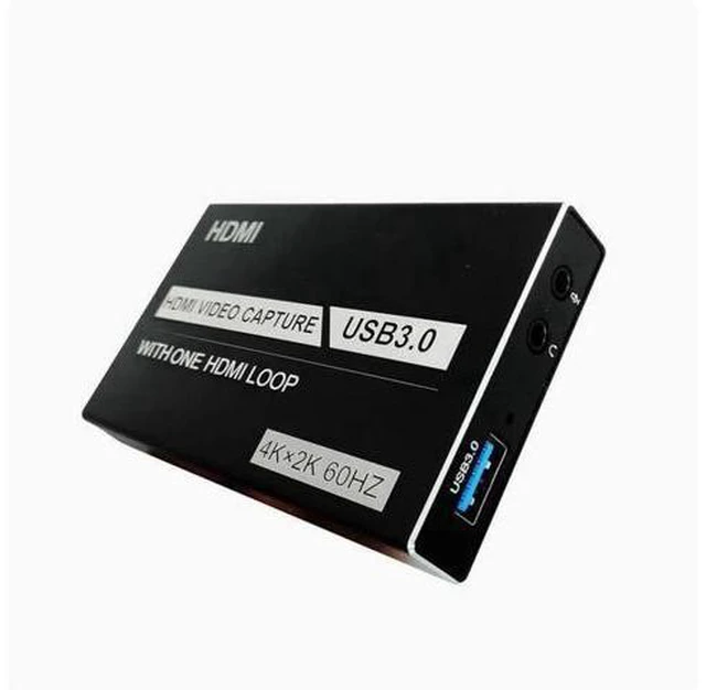 Alt view image 6 of 6 - USB video capture card 1080 loop out HDMI with audio microphone HD game live recording box