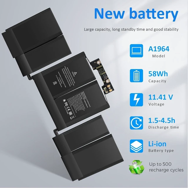 Alt view image 9 of 14 - A1989 A1964 A2251 Laptop Battery for MacBook Pro 13 Inch A1989 Battery (Mid 2019-2018) EMC 3214 3358 3348 MR9Q2LL/A MR9R2LL/A MR9T2LL/A MR9U2LL/A MR9V2LL/A MV962LLA MV972LL/A MV982LL/A MV992LL/A