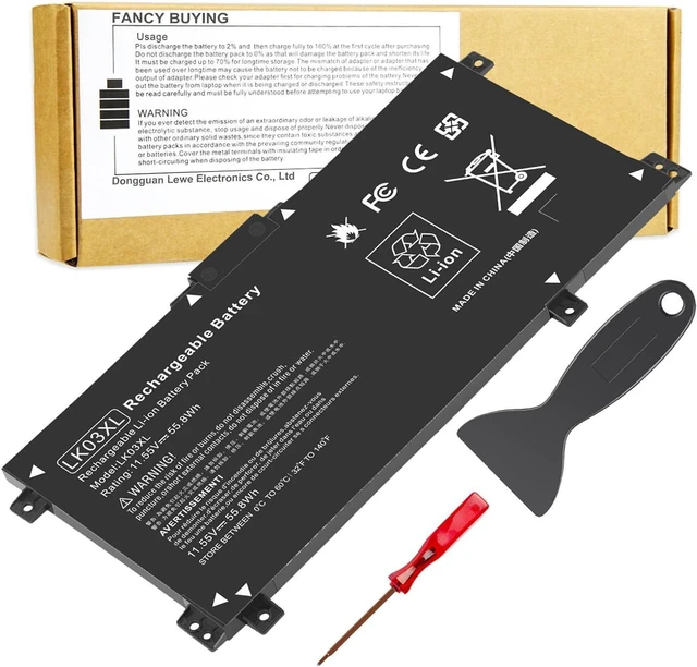 Alt view image 8 of 14 - LK03XL 916814-855 Battery for hp Envy x360 Convertible 17m-ae0xx 17-bw 17m-ae111dx 15m-bp1xx 15m-cn0xxx 15-cn0xxx 15m-cp0xxx 15m-cn0012dx 15m-cn0011dx 15m-bq021dx 15m-bp112dx 916368-421 l09281-855