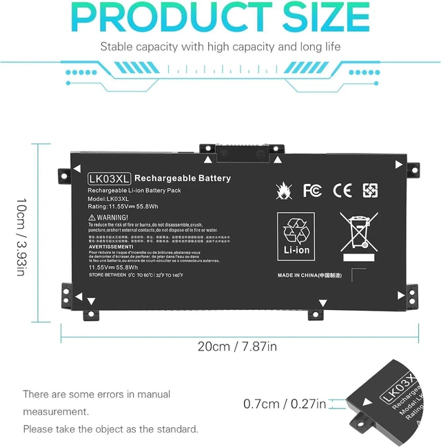 Alt view image 10 of 14 - LK03XL 916814-855 Battery for hp Envy x360 Convertible 17m-ae0xx 17-bw 17m-ae111dx 15m-bp1xx 15m-cn0xxx 15-cn0xxx 15m-cp0xxx 15m-cn0012dx 15m-cn0011dx 15m-bq021dx 15m-bp112dx 916368-421 l09281-855