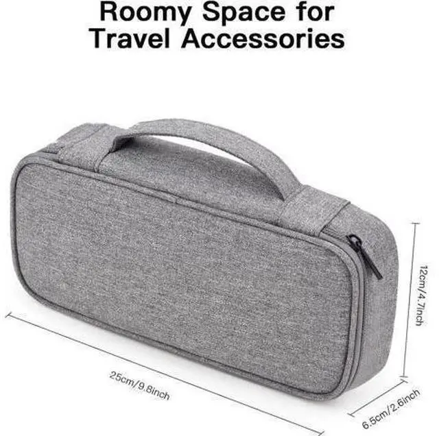 Alt view image 9 of 14 - Cable Organizer Bag, Electronic Organizer Travel Case for Charger & Cords, Travel Accessories, Portable Power Bank Grey